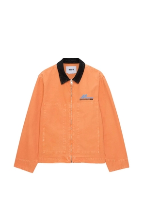 MSGM black-collar denim jacket - Orange