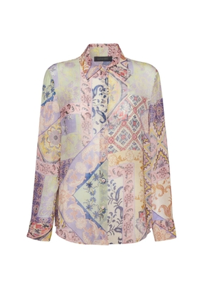 ELENA MIRO` floral patchwork shirt - Purple