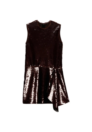 MSGM sequin asymmetrical mini dress - Brown
