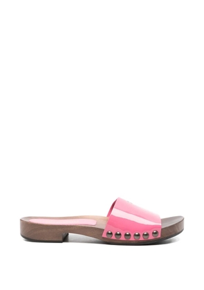 Miu Miu logo-print flat sandals - Pink