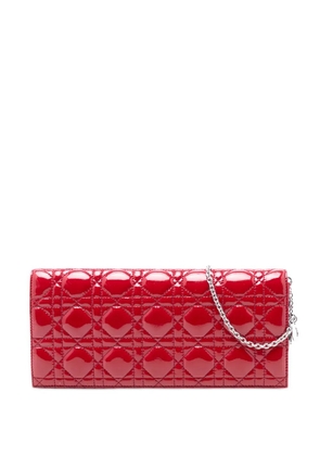 Christian Dior Pre-Owned 2016 Patent Cannage Lady Dior Clutch with Chain crossbody bag - Red