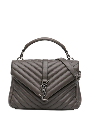 Saint Laurent Pre-Owned 2016 Medium Chevron Sheepskin Monogram College satchel - Grey