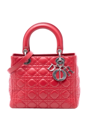 Christian Dior Pre-Owned 2012 Medium Lambskin Cannage Lady Dior satchel - Red