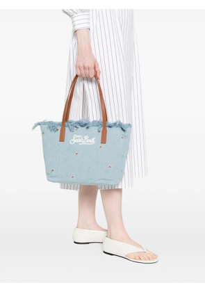 MC2 Saint Barth medium City floral-embroidered tote bag - Blue