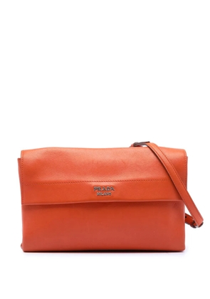 Prada Pre-Owned 2000-2025 Soft Calf Double Turnlock crossbody bag - Orange