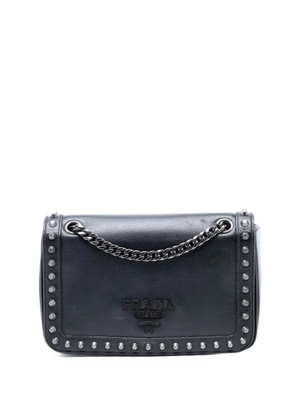 Prada Pre-Owned 2000-2026 Glace Calfskin Studded crossbody bag - Black