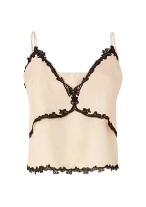 PINKO lace-trim top - Neutrals