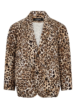 DSQUARED2 leopard-print long-sleeve blazer - Brown