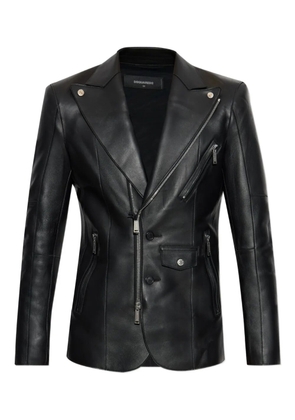 DSQUARED2 single-breasted leather blazer - Black