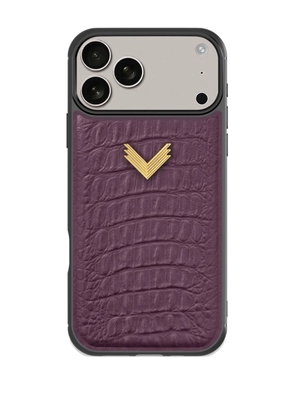 VELANTE crocodile-embossed iPhone 17 Pro Max phone case - Purple