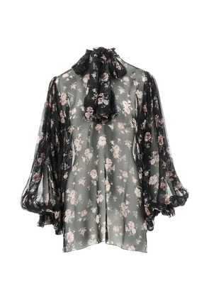 Dolce & Gabbana floral ruffled blouse - Black