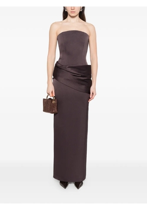 Alex Perry draped strapless maxi dress - Grey