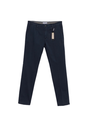 Manuel Ritz logo-patch belt-loop trousers - Blue