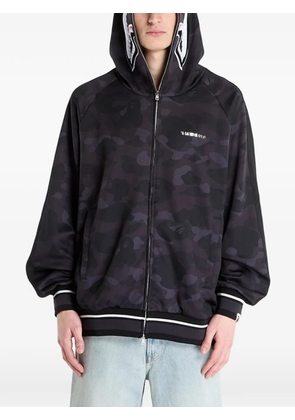 A BATHING APE® camo-print shark-motif hoodie - Black