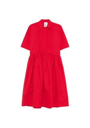 Semicouture pleated half-button dress - Red