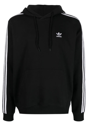 adidas trefoil-logo drawstring cotton hoodie - Black