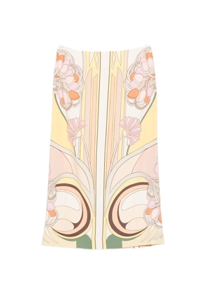 La DoubleJ floral-print midi skirt - Neutrals