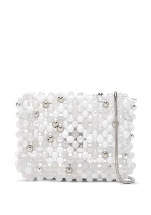 Bad at math beaded shoulder bag - White