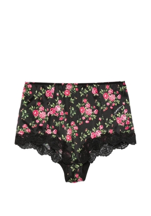Dolce & Gabbana floral-print lace briefs - Black