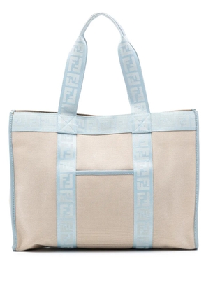Fendi Pre-Owned 2000-2010 Zucca Trimmed Canvas tote bag - Blue