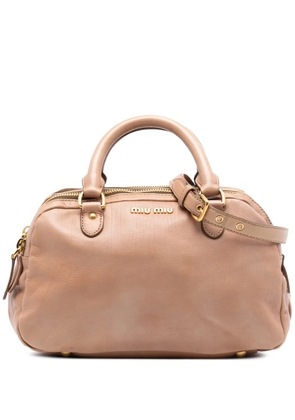 Miu Miu Pre-Owned 2010-2026 Vitello Double Zip Bowling Bag satchel - Brown