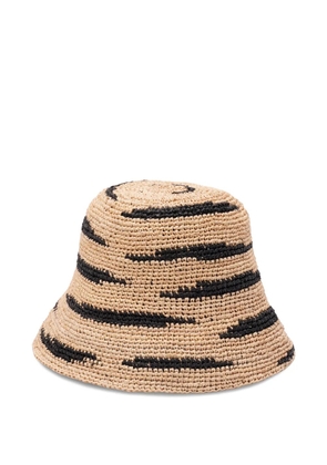 IBELIV zebra raffia hat - Neutrals