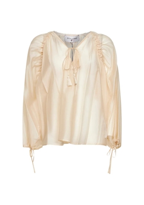 ERMANNO FIRENZE tie-neck gathered blouse - Neutrals