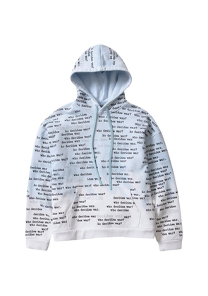 Who Decides War logo-embroidered hoodie - Blue