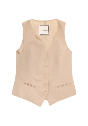 Tagliatore covered button V-neck vest - Neutrals