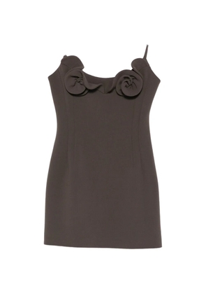 Magda Butrym floral-appliqué mini dress - Brown