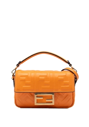 Fendi Pre-Owned 2010-2025 Mini Zucca Embossed Leather Baguette satchel - Orange