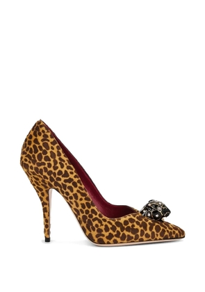 Valentino Garavani leopard-pattern embellished pumps - Neutrals