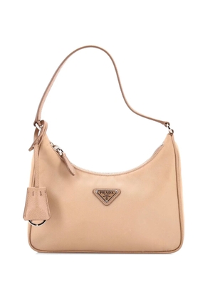 Prada Pre-Owned Re-Edition 2005 Tessuto with Saffiano Leather Mini hobo bag - Neutrals
