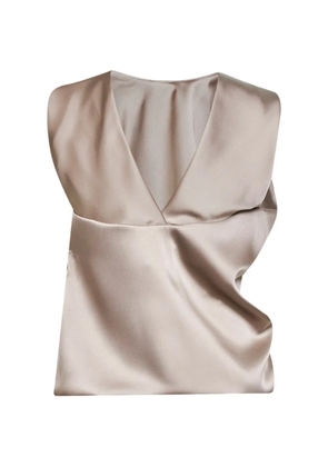 Blanca Vita asymmetric draped top - Neutrals