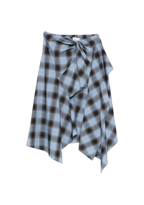 Feng Chen Wang plaid-pattern midi skirt - Blue