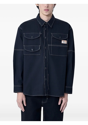 STORY mfg. logo-patch shirt - Black