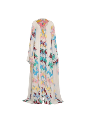 Amir Slama parrot-print maxi dress - White