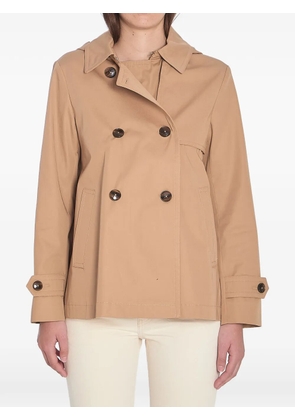 Herno removable hood double-breasted jacket - Brown