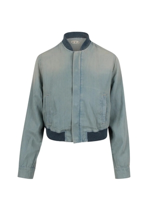 Diesel denim-effect bomber jacket - Blue