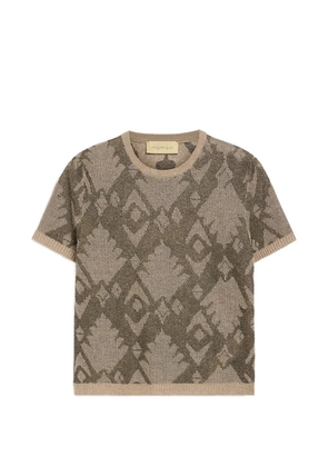 Momoni Bruma jacquard crewneck T-shirt - Brown