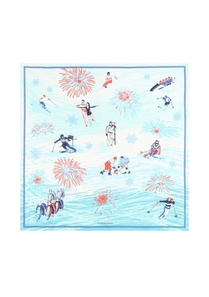 Ferragamo silk scarf - Blue