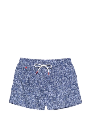 Kiton floral-print swim shorts - Blue