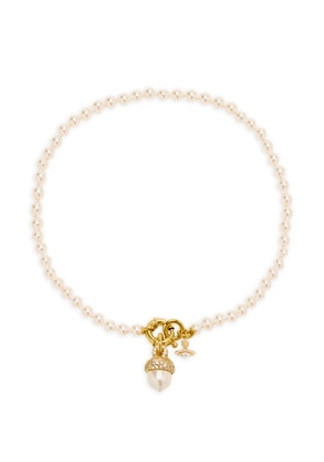 Vivienne Westwood cream pearl pendant necklace - Gold