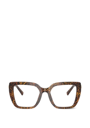 Dolce & Gabbana Eyewear square-frame animal-print glasses - Brown