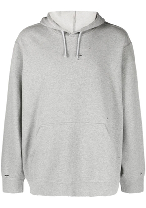 Givenchy logo-embroidered cotton hoodie - Grey