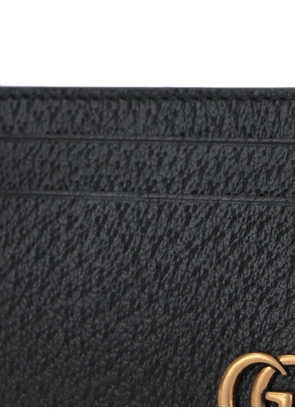 Gucci GG Marmont grained-leather card holder - Black