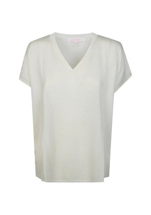 absolut cashmere V-neck short-sleeved cashmere T-shirt - Neutrals