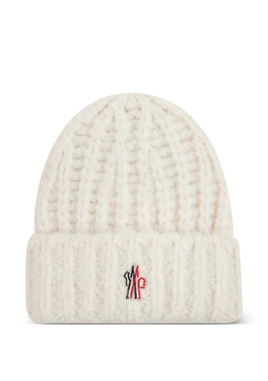 Moncler Grenoble logo-patch beanie hat - Neutrals