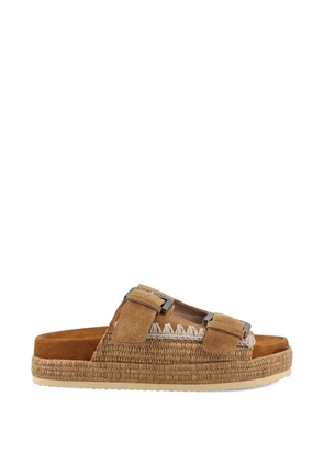 Mou buckle woven sandals - Brown
