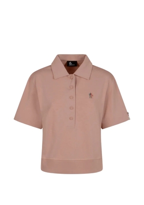 Moncler logo-patch cotton polo shirt - Pink